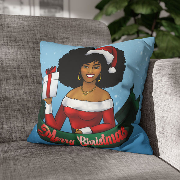 African American Mrs. Claus Christmas Pillow Cover
