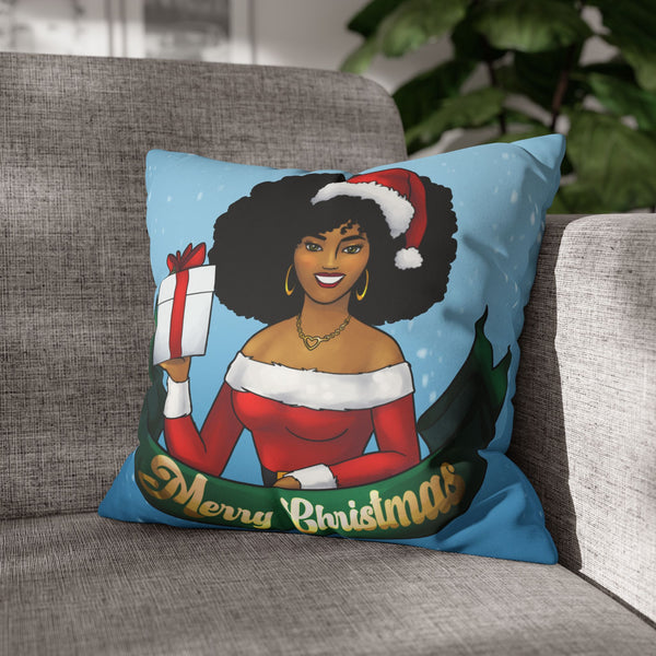 African American Mrs. Claus Christmas Pillow Cover