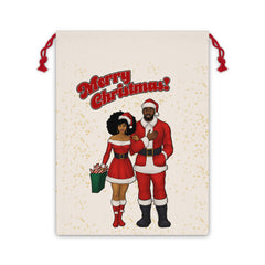 African American Santa and Mrs. Claus Christmas Gift Bag