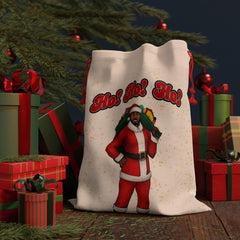 African American Santa Christmas Gift Bag