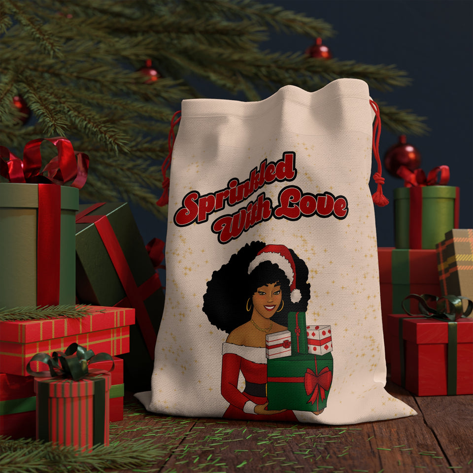 African American Mrs. Claus Christmas Gift Bag