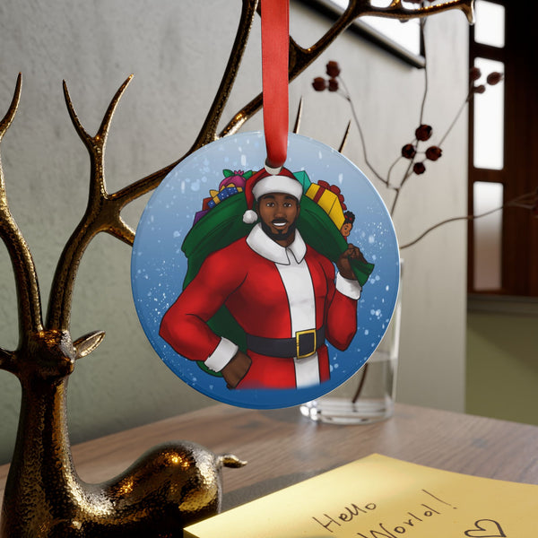 African American Santa Ornament