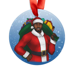 African American Santa Ornament